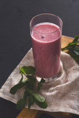 Diet, detox, healthy food, yogurt or smoothie