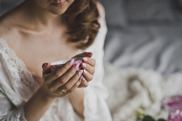 Girl in lingerie holding in his hands a Cup of tea 9640.