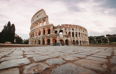 Fototapeta na wymiar Beautiful colosseum in Rome. Landmark photography about italian monuments