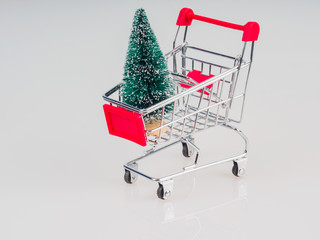 christmas tree in trolley