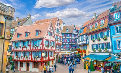 Colmar en Alsace, France - obrazy, fototapety, plakaty