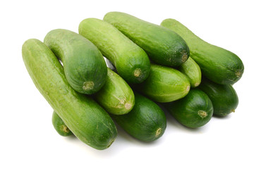 fresh cucumbers isolated on white 