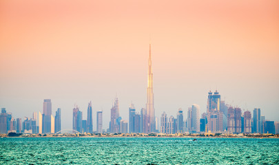 Naklejka premium Dubai downtown skyline