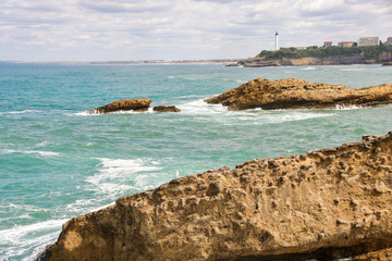 Fototapeta na wymiar coastline of of Biarritz