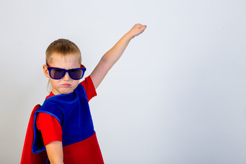 Boy dressed as a superhero