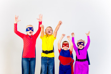 Fototapeta premium Superheroes kids friends
