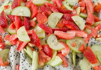 Close Up of Delicious Fresh Fruits Salad