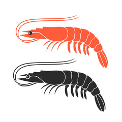 Shrimp Logo. Isolated shrimp on white background