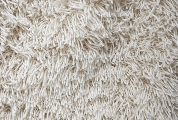 Detail of White Fluffy Fabric Texture Background