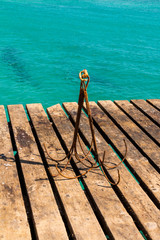 Hand made fishing anchors for Cape Verde fishermen’s boats on the pier in Santa Maria, Sal, Cabo Verde, Africa.