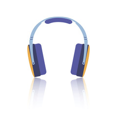 Template for a flyer in a nightclub. Headphones on white background.