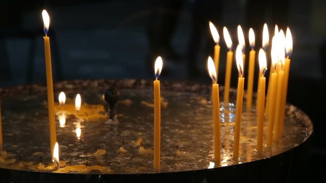 Candles in the church.