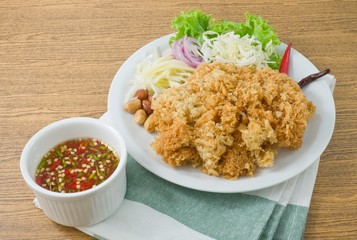 Crispy Catfish Salad with Green Mango and Vegetable