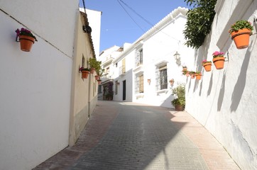 Typical Andalusian street pot  in Estepona, Andalusia, Spain