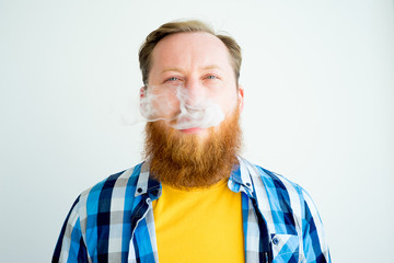 Man smoking cigarette