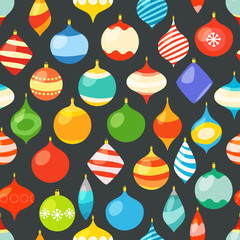 Christmas baubles seamless pattern