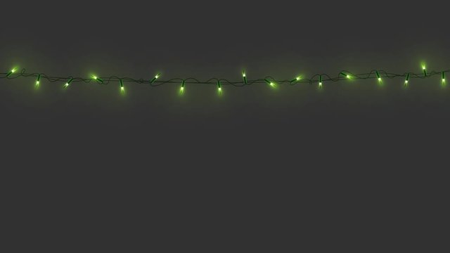 Christmas lights with alpha channel. Flashing Xmas garlands