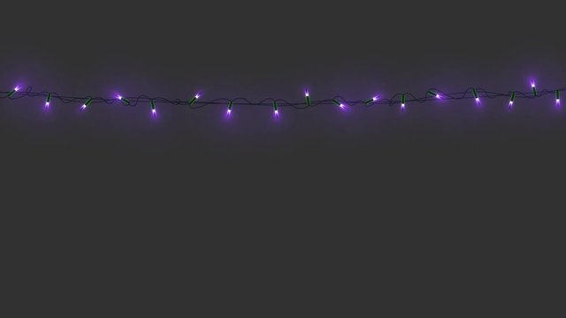 Christmas lights with alpha channel. Flashing Xmas garlands