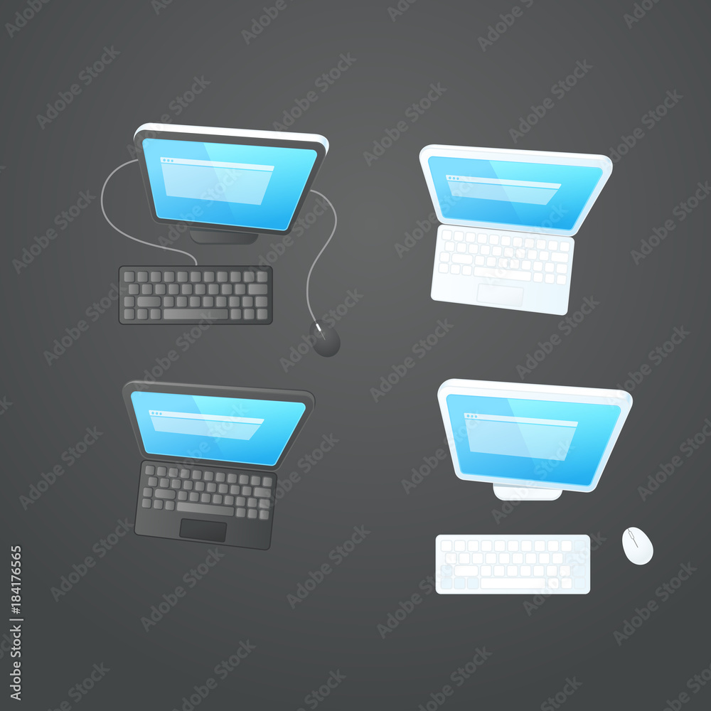 Leinwandbilder modern computers on the table vector collection
