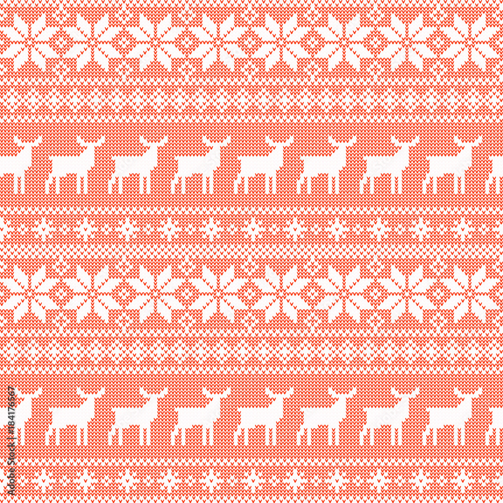 Poster christmas seamless pattern. nordic style vector ornament
