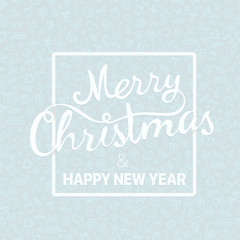 Merry christmas and happy new year. Vector greeting card template