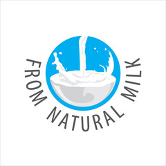 vector logo fresh milk, spray