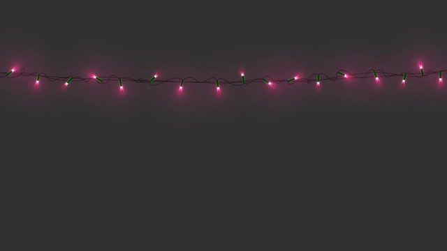 Christmas lights with alpha channel. Flashing Xmas garlands