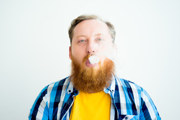Man smoking a vape