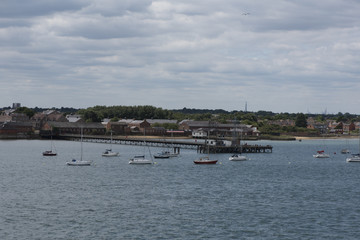Fototapeta na wymiar Images sailing into Portsmouth England