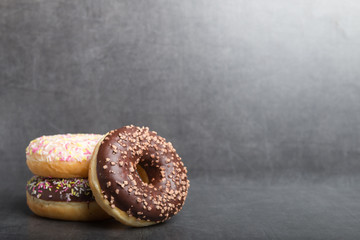donuts on a grey table