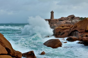 Ploumanach sur la côte de granit rose