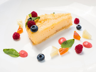 sweet delicious cheesecake recipe concept. food photography. confectionery art