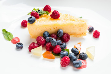 sweet delicious cheesecake recipe concept. food photography. confectionery art