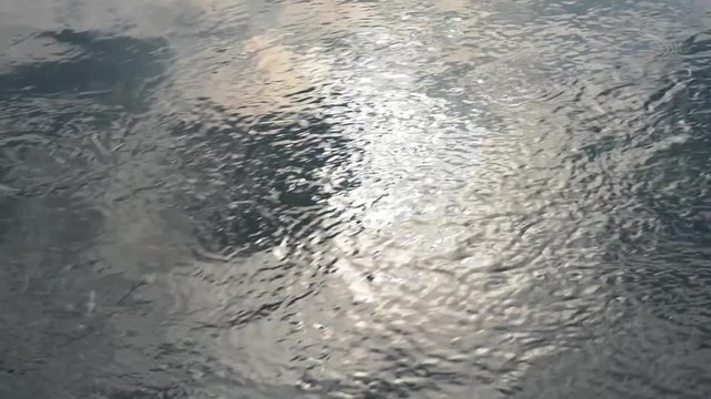 giochi di luci e riflessi sulla superficie di acqua del fiume spinta dalla corrente