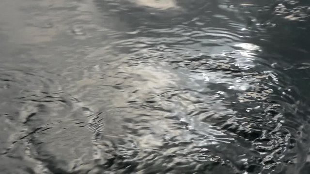 giochi di luci e riflessi sulla superficie di acqua del fiume spinta dalla corrente