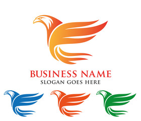 eagle hawk flame vector logo design