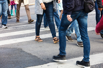 Naklejka premium pedestrian crossing in the modern city