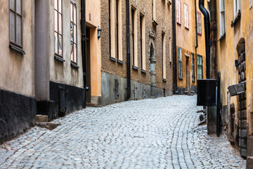 cobblestone pavement in old town