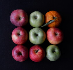 Green,Purple,Orange and Black