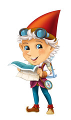 Happy cartoon christmas dwarf - illustration for children