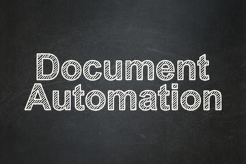 Obraz premium Finance concept: text Document Automation on Black chalkboard background