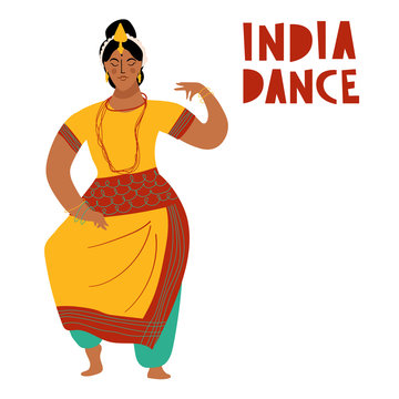 Vector India dance woman. Bollywood style dancer white background isolated  Stock Vector | Adobe Stock