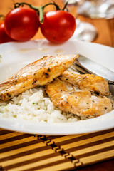 Grilled chicken with rice