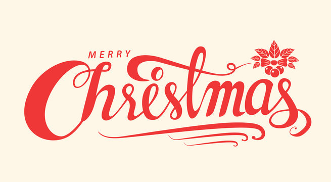 Merry Christmas text, Lettering design card template, Handwriting Alphabets. Hand Drawn Fonts.
