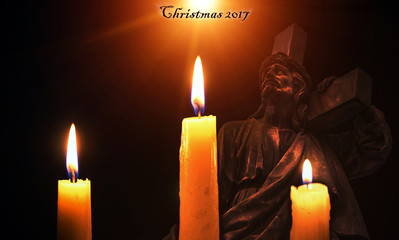 Mery Christmas. Jesus with the cross
