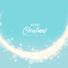 soft blue snoflakes merry christmas background design