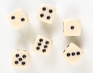 Dices on white background