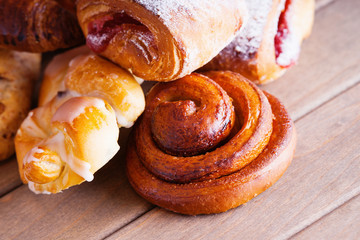 Fresh baked homemade buns and rolls 