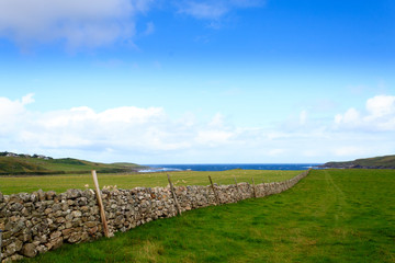 Fototapeta na wymiar Stone wall in Scottish countryside