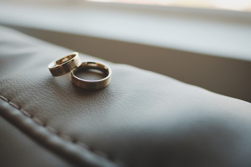 Gold and silver wedding rings